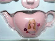 The pink Barbie tea set